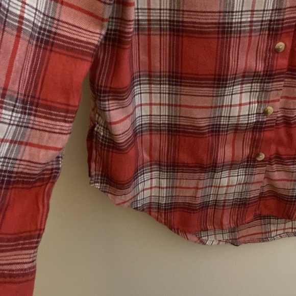 C & C California Kyle Plaid Button Down Rayon Blouse in size m, EUC - Picture 4 of 7